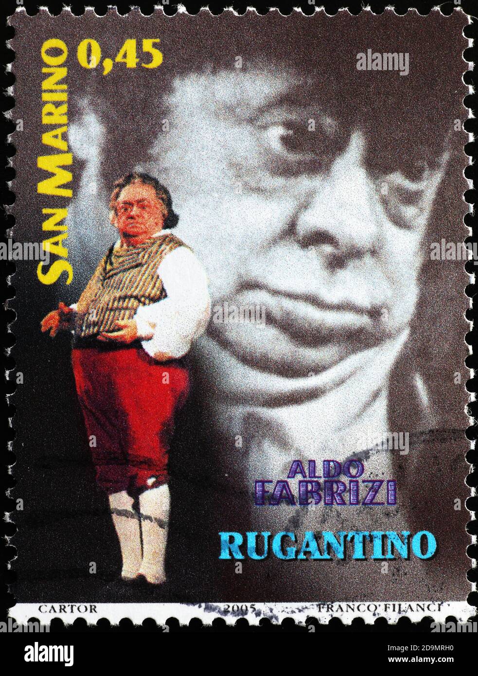 L'acteur italien Aldo Fabrizi sur le timbre Banque D'Images