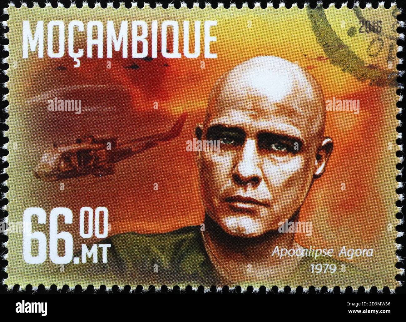 Marlon Brando dans Apocalypse maintenant sur timbre-poste Banque D'Images