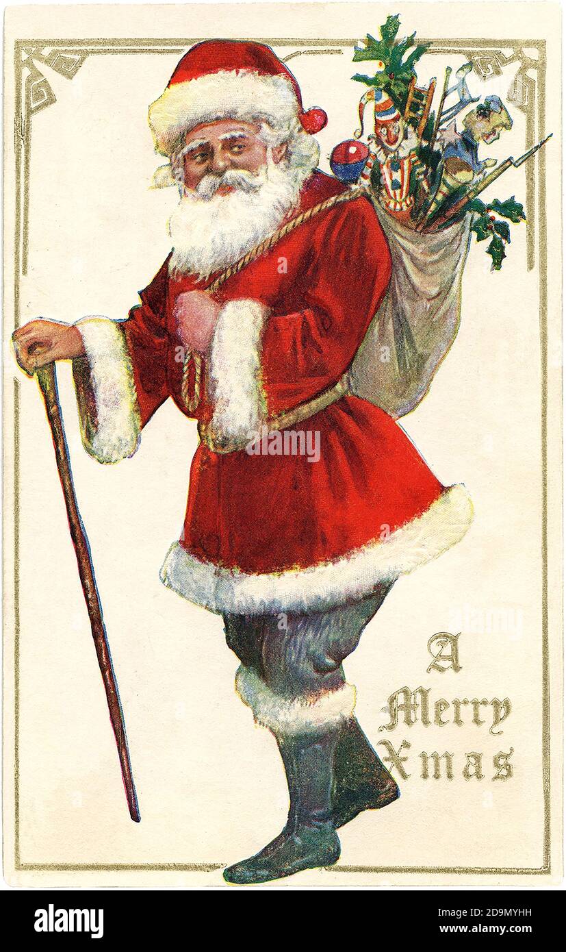 Santa Claus illustration de la carte de vieux chrismas dans un