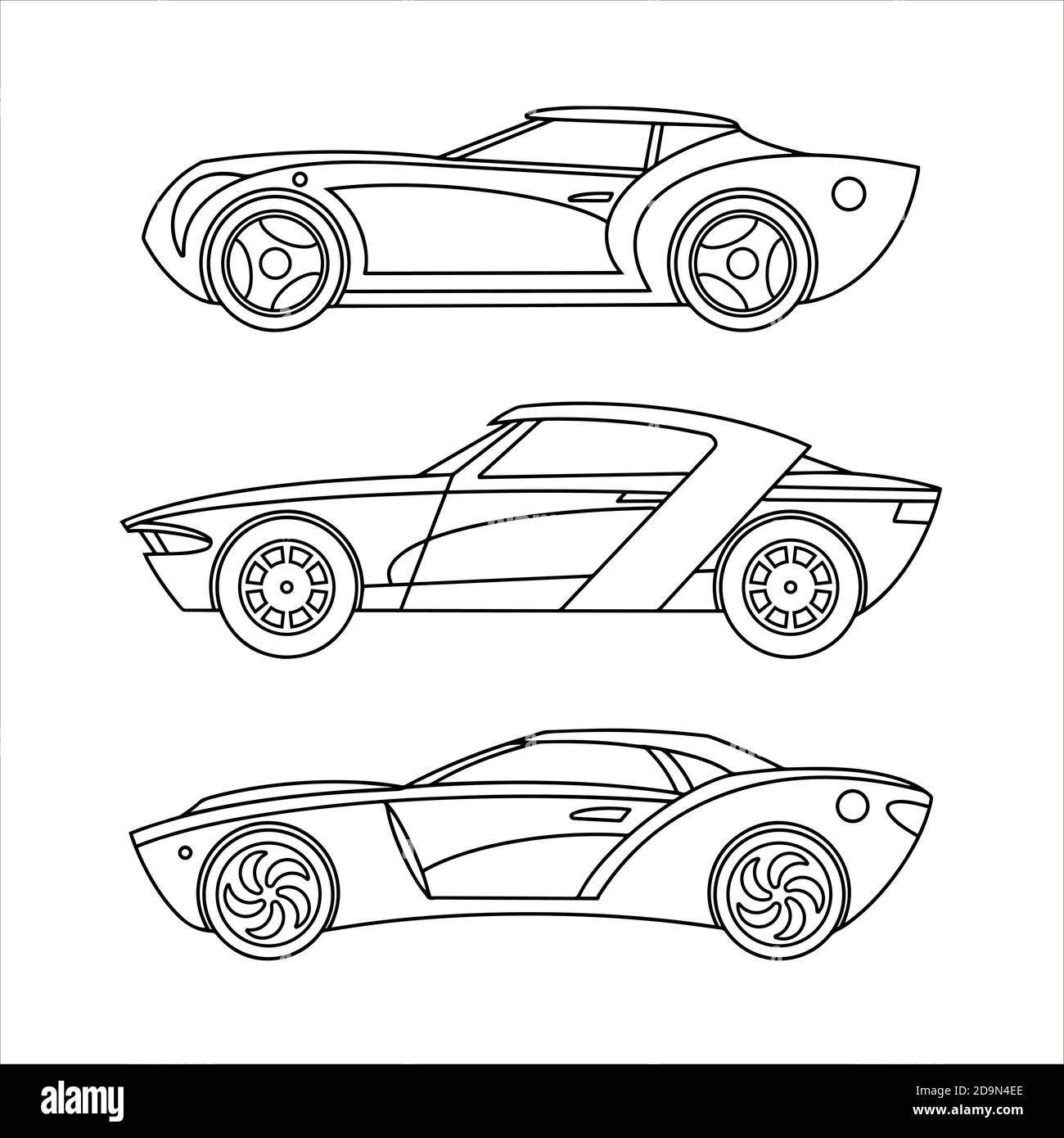 Icône de contour. Collection de voitures de sport. Illustration de Vecteur
