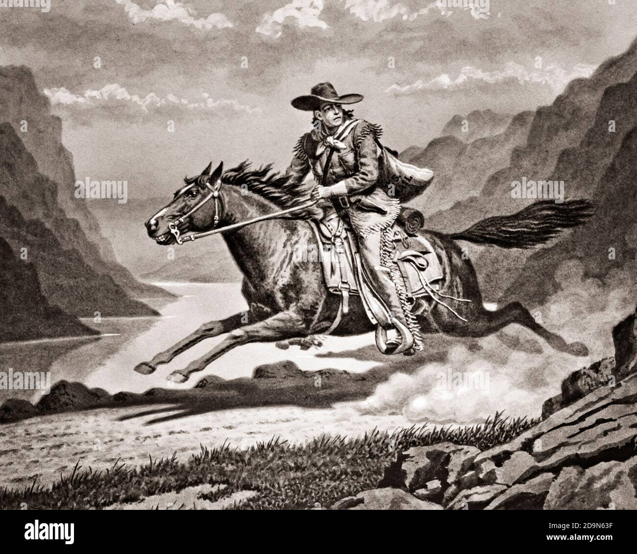 LIVRAISON DE MESSAGES PAR COURRIER DE PONY EXPRESS RIDER DES ANNÉES 1860 PAR ST. JOSEPH MISSOURI À SACRAMENTO CALIFORNIE ÉTATS-UNIS - A6155 SPL001 HARS TRANSPORT B&W CAVALIER MAMMIFÈRES AVENTURE SERVICE CLIENT COURAGE INNOVATION OCCUPATIONS MESSAGES EXPRESS CONCEPTUEL 1860 ÉCHAPPER SOLITAIRE 1860 1861 MAMMIFÈRE JEUNE HOMME ADULTE NOIR ET BLANC BRAVE GALOP MESSAGE VIEUX PONEY EXPRESS TRANSCONTINENTAL Banque D'Images