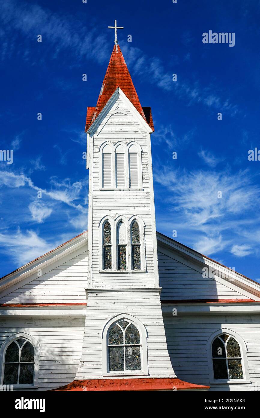L'église baptiste du Tabernacle construite par les Afro-Américains en 1811 dans le quartier historique de Beaufort, en Caroline du Sud. Le cimetière de l'église est le dernier lieu de repos pour le général Robert SMalls, une figure politique afro-américaine éminente et héros de l'Union pendant la guerre civile. Banque D'Images