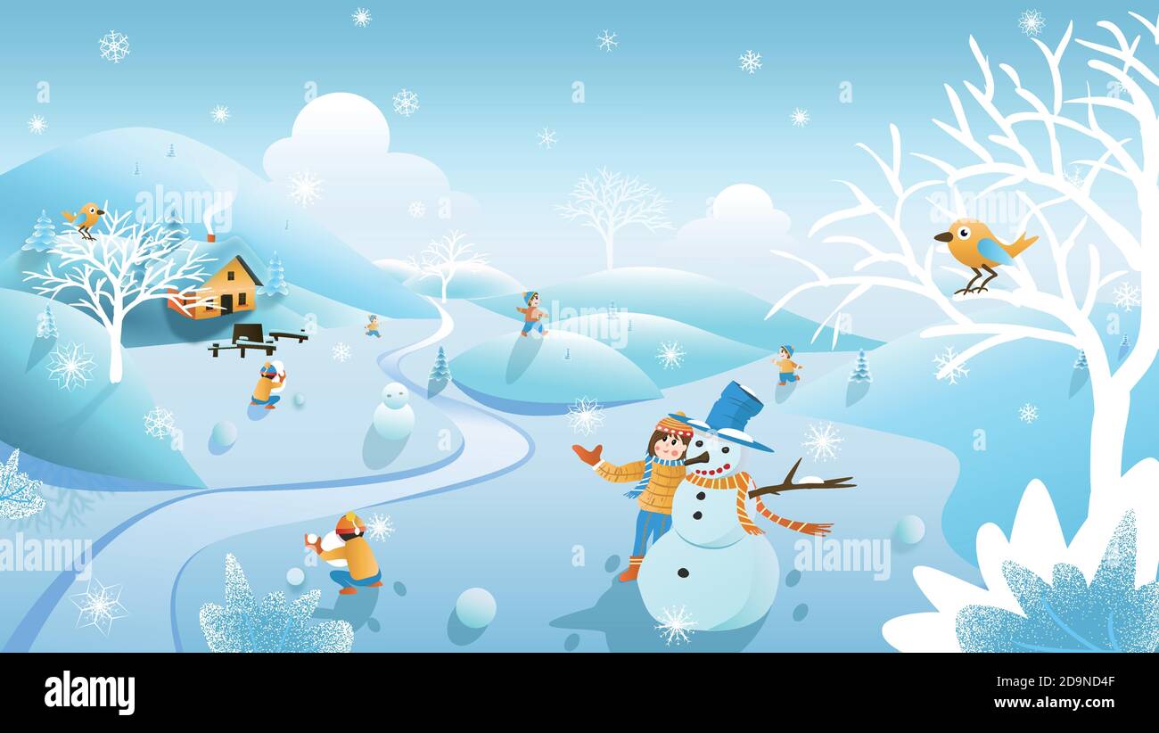 24 termes solaires neige en hiver illustration Illustration de Vecteur