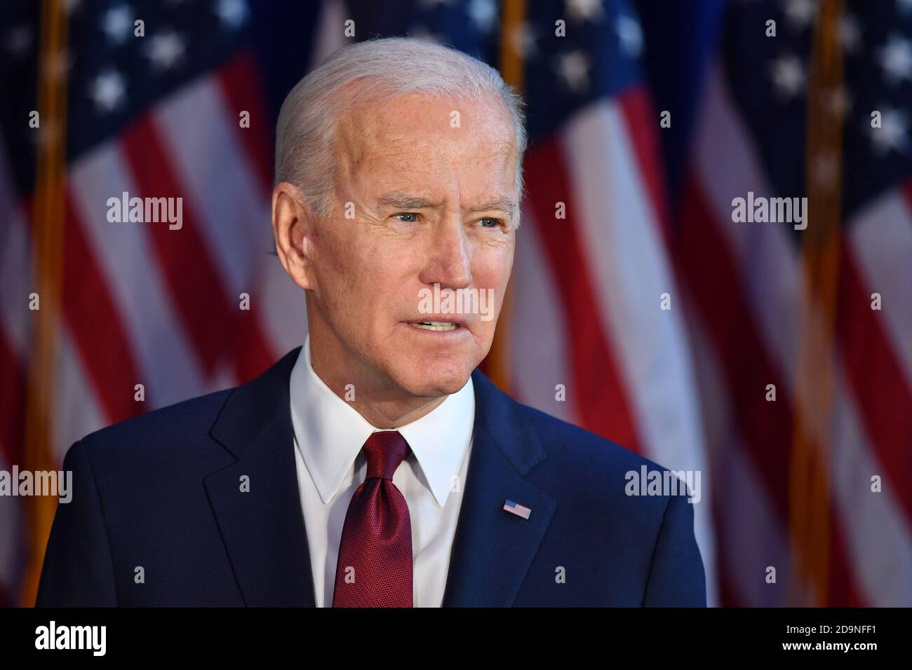 Le candidat démocrate, ancien Vice-président américain Joe Biden prononce une allocution sur l'atout de l'administration des mesures prises récemment en Iraq le 07 janvier Banque D'Images