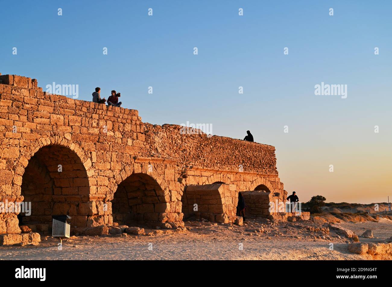 L'aqueduc romain de Césarée Maritima Banque D'Images