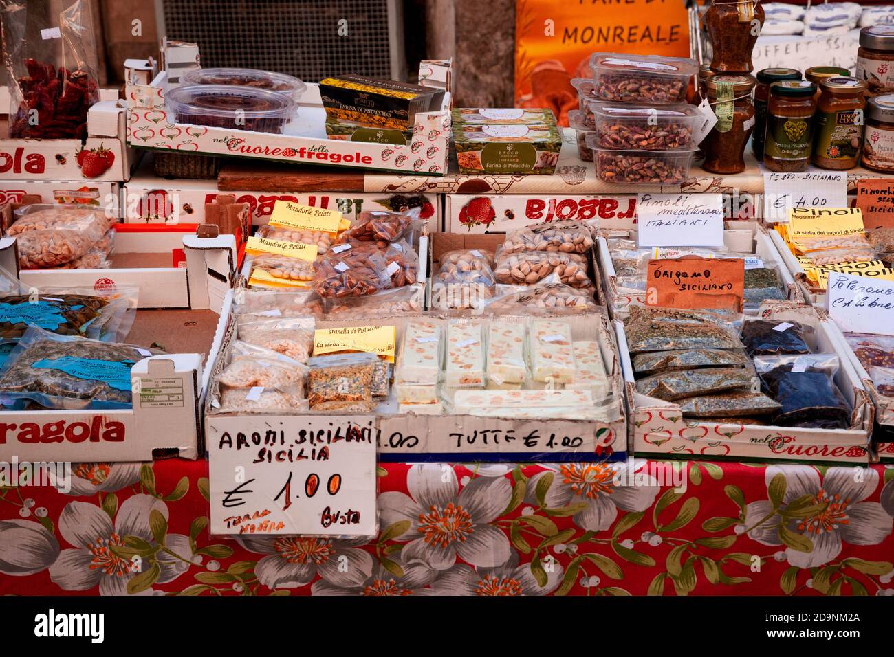 Marché, Delicatessen, Palerme, Sicile, Italie Banque D'Images