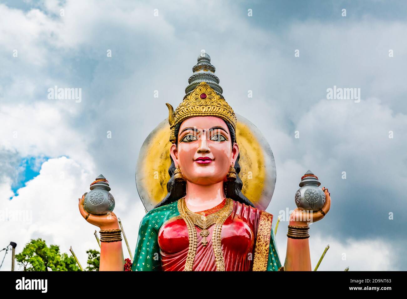 Figure de dieu hindou, lieu de pèlerinage et temple hindou Lord Shiva, Lac Saint Grand bassin, Ganga Talao, Maurice, Afrique, Océan Indien Banque D'Images