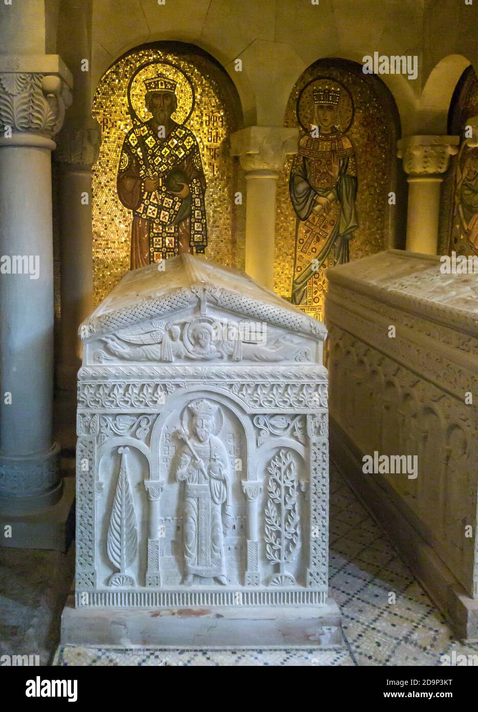 Tombes du roi Mirian et de sa femme Nana dans l'église de Samtavro, Mtskheta, Géorgie Banque D'Images