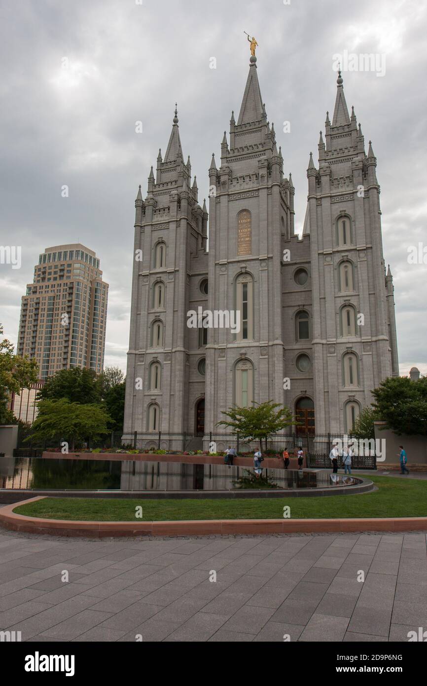 Temple de Salt Lake à Temple Square, Salt Lake City, Utah Banque D'Images