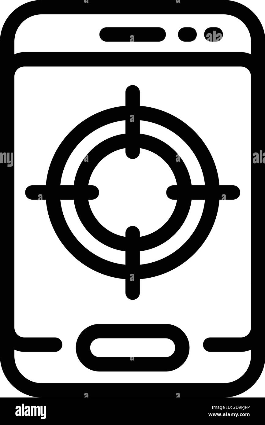Icône de la cible du téléphone. Icône vectorielle de la cible téléphonique pour la conception Web isolée sur fond blanc Illustration de Vecteur