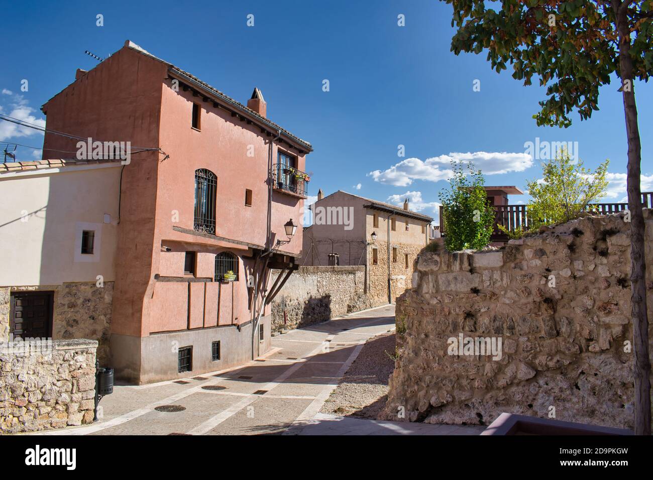 Rue Alcazar dans la partie supérieure de la ville de Cuenca, Castilla la Mancha Banque D'Images