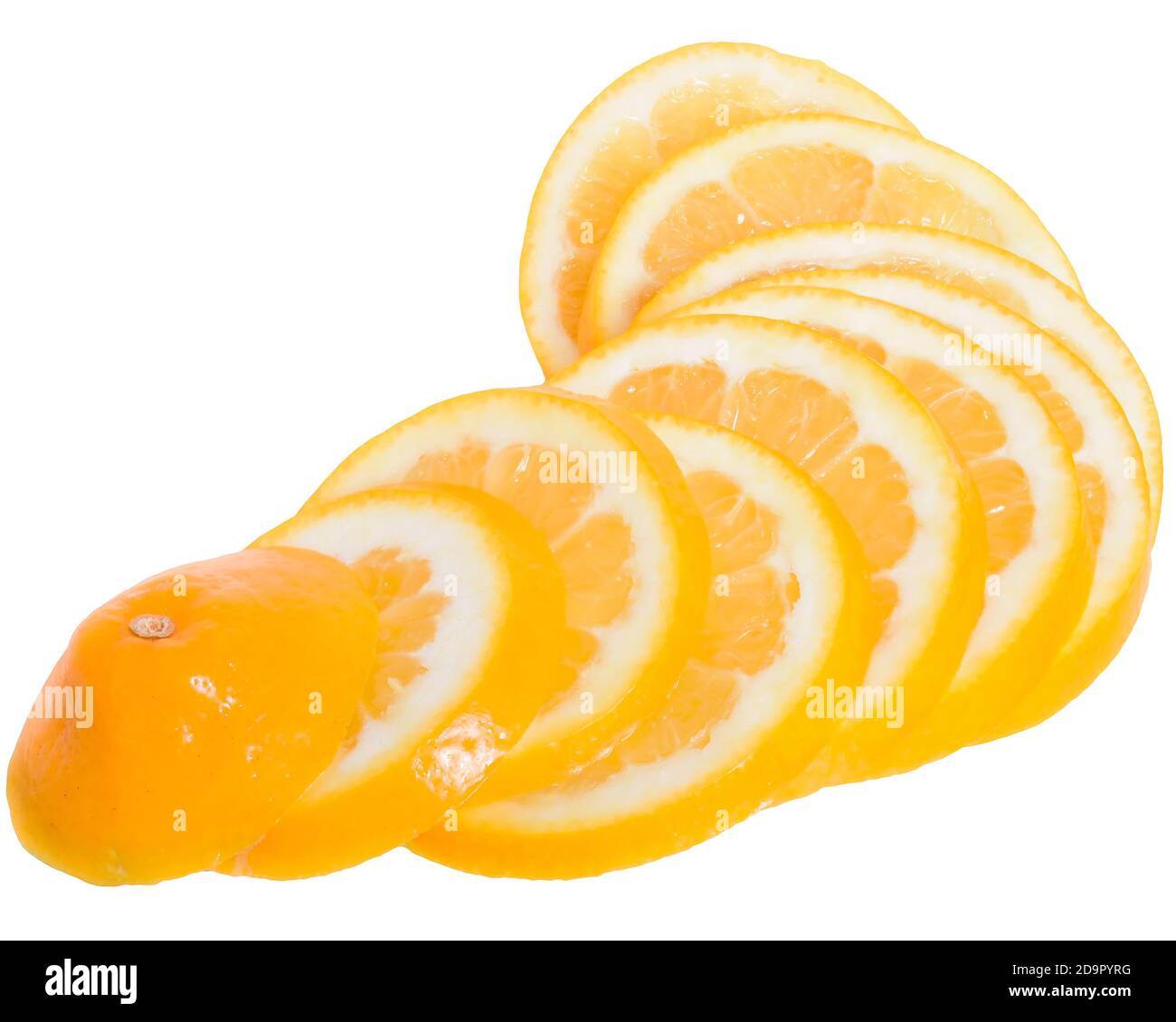 Tranche mûre de citron aigre isolée sur fond blanc Banque D'Images