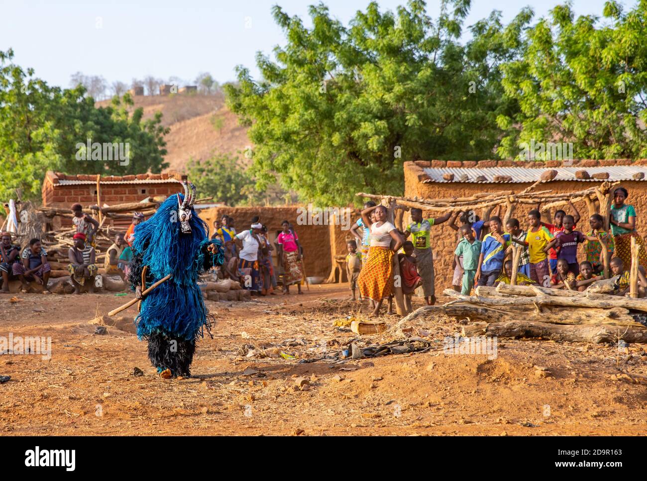 Danse avec des masques animaux du peuple Bwa, Burkina Faso Banque D'Images