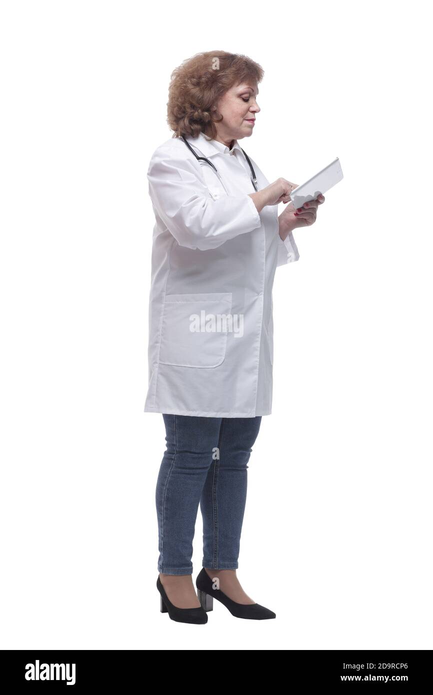 en pleine croissance. femme médecin avec une tablette numérique. Banque D'Images