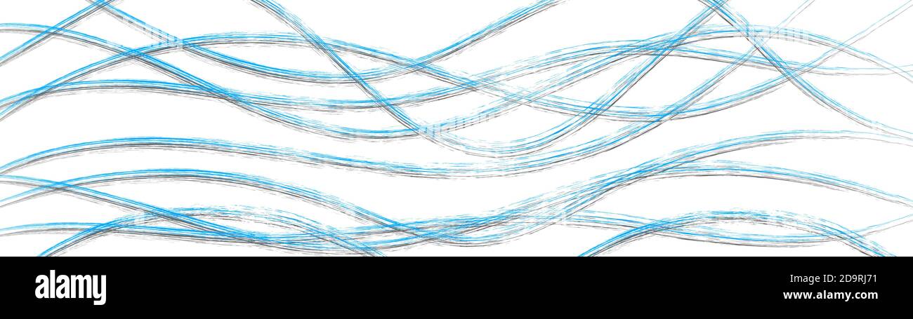 Arrière-plan abstrait de lignes ondulées entrelacés avec des ombres, bleu clair sur blanc Illustration de Vecteur