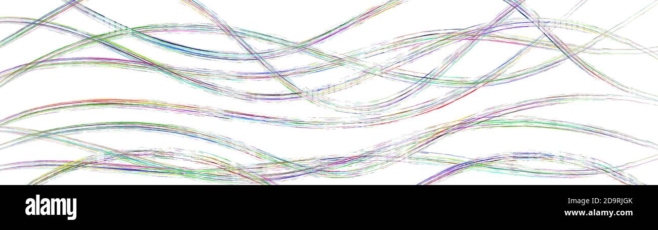 Arrière-plan abstrait de lignes colorées ondulées sur blanc Illustration de Vecteur