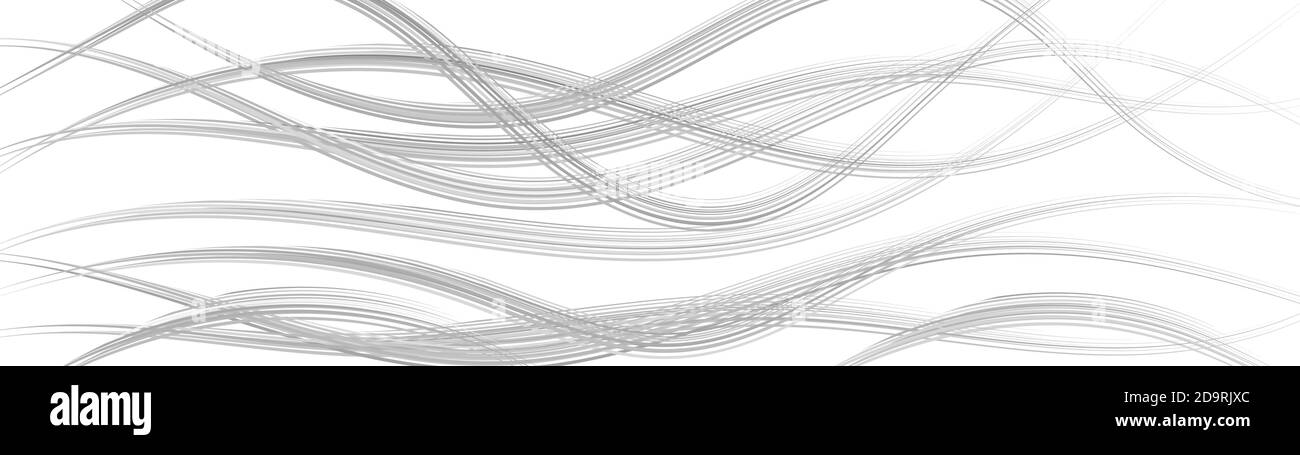 Arrière-plan abstrait de lignes entrelacés ondulées, gris sur blanc Illustration de Vecteur