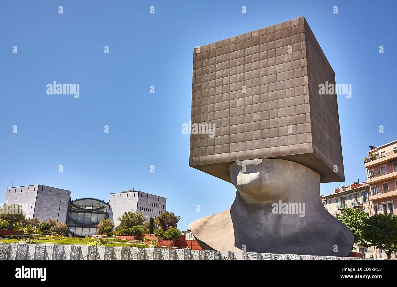 NICE, FRANCE 26 FÉVRIER 2020 : monument de Tete Carree à Nice Banque D'Images