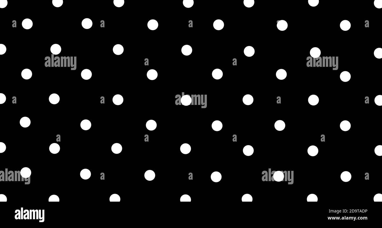 Motif sans couture de gros pois blancs sur fond noir pour les arts, l'artisanat, les tissus, la décoration, les albums et les livres de rebut. Banque D'Images