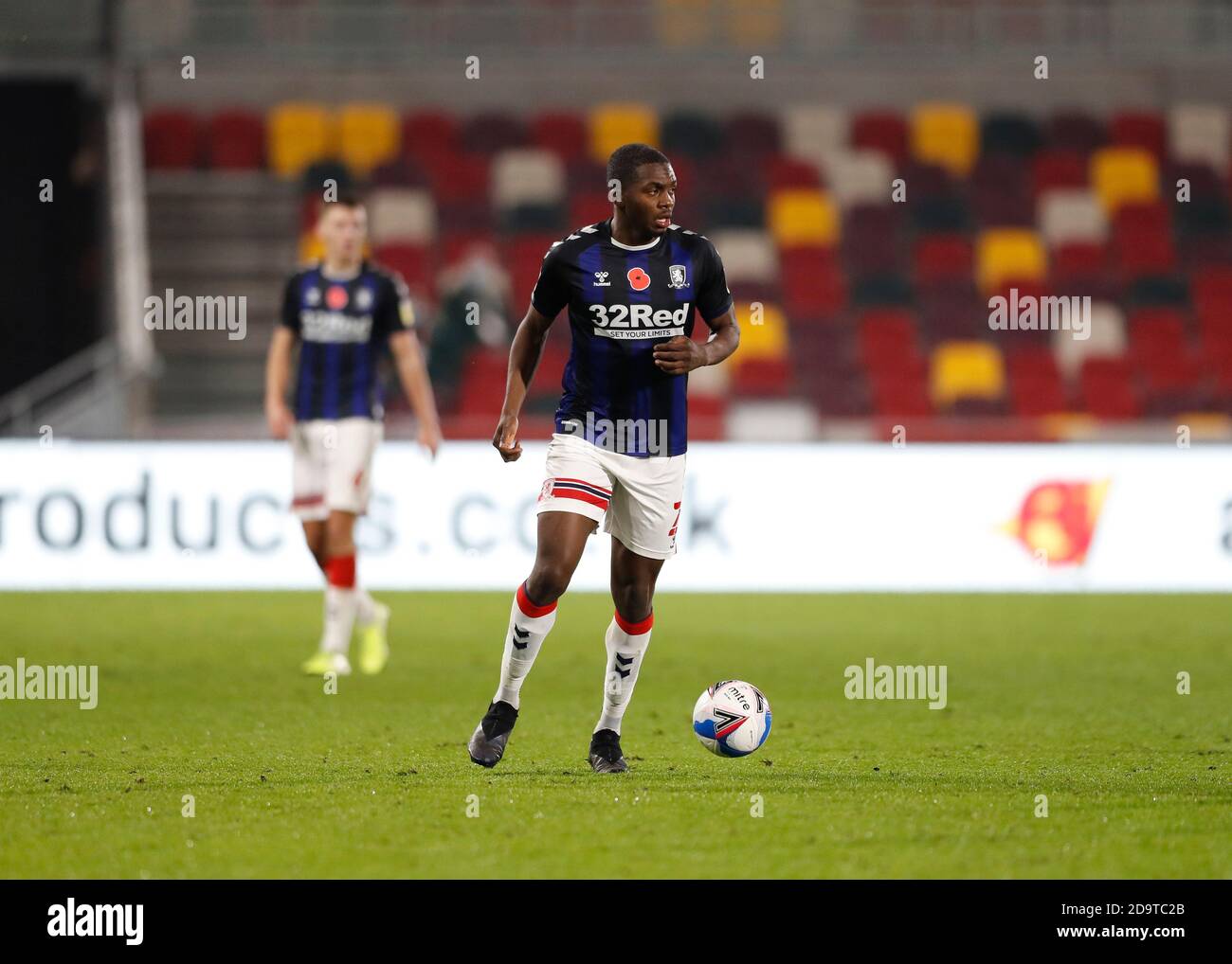 Brentford Community Stadium, Londres, Royaume-Uni. 7 novembre 2020. Championnat de football de la Ligue anglaise de football, Brentford FC versus Middlesbrough; Anfernee Dijksteel de Middlesbrough crédit: Action plus Sports/Alamy Live News Banque D'Images