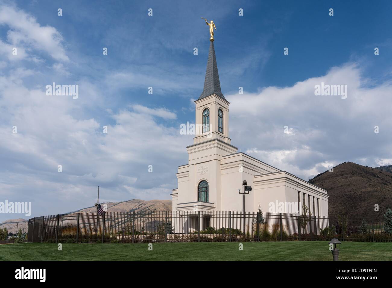 Le Temple de l'Église de Jésus-Christ des Saints des derniers jours de Star Valley Wyoming, situé à Afton, Wyoming. Banque D'Images