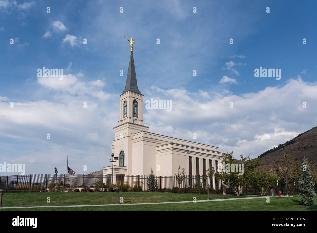 Le Temple de l'Église de Jésus-Christ des Saints des derniers jours de Star Valley Wyoming, situé à Afton, Wyoming. Banque D'Images