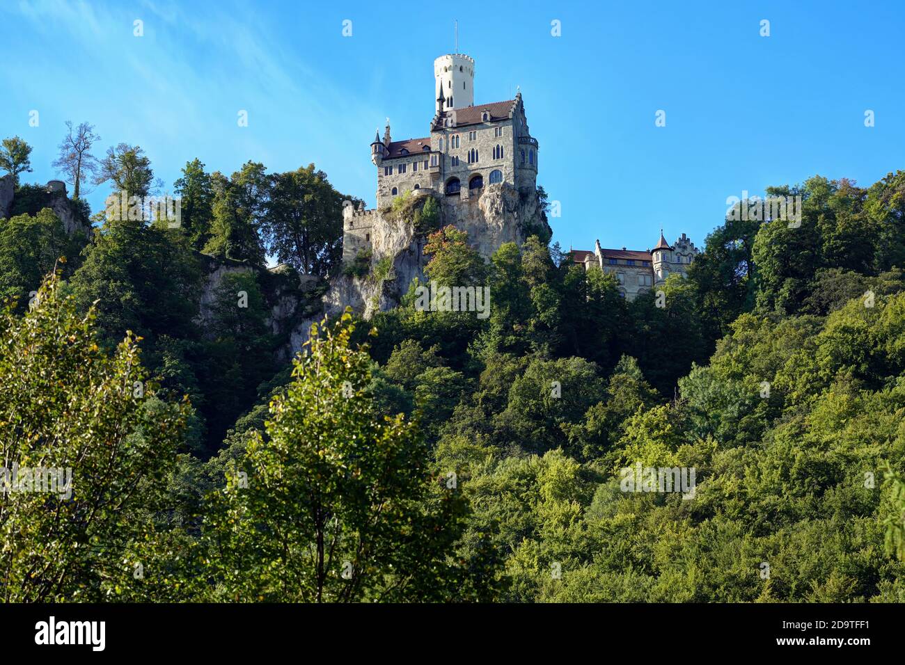 Château de Lichtenstein. Il est connu sous le nom de "château de conte de fées de Württemberg". Lichtenstein, Allemagne Banque D'Images