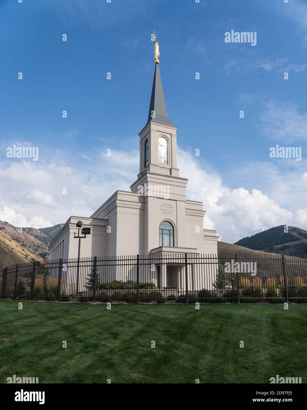 Le Temple de l'Église de Jésus-Christ des Saints des derniers jours de Star Valley Wyoming, situé à Afton, Wyoming. Banque D'Images