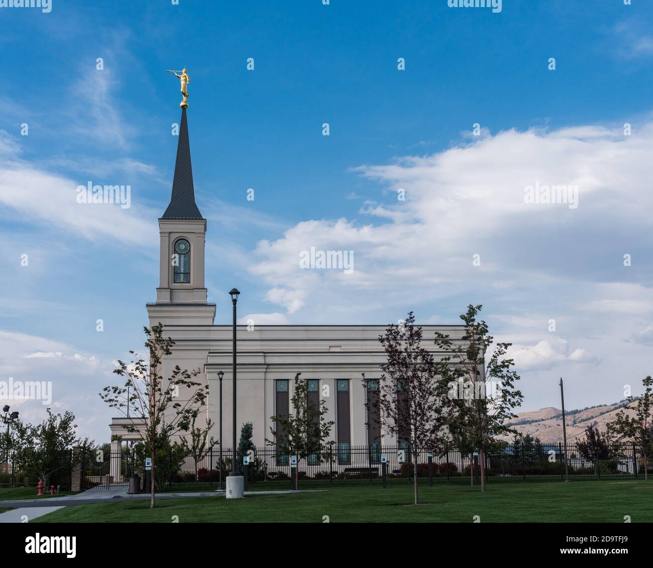 Le Temple de l'Église de Jésus-Christ des Saints des derniers jours de Star Valley Wyoming, situé à Afton, Wyoming. Banque D'Images