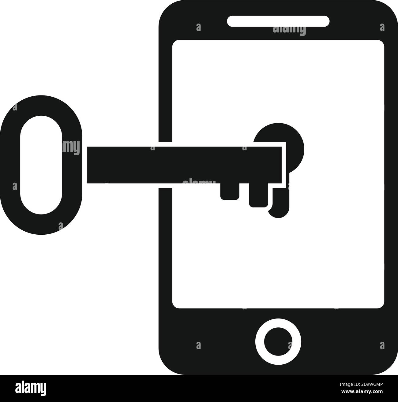 Icône de téléphone verrouillé pour fraude, style simple Illustration de Vecteur
