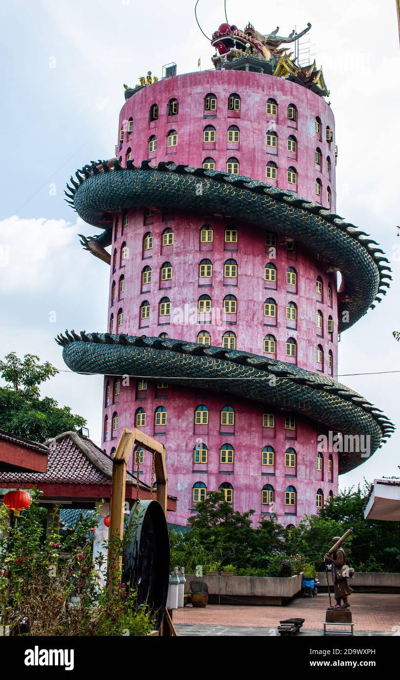 Temple Wat Samphran Dragon à Nakhon Pathom Banque D'Images