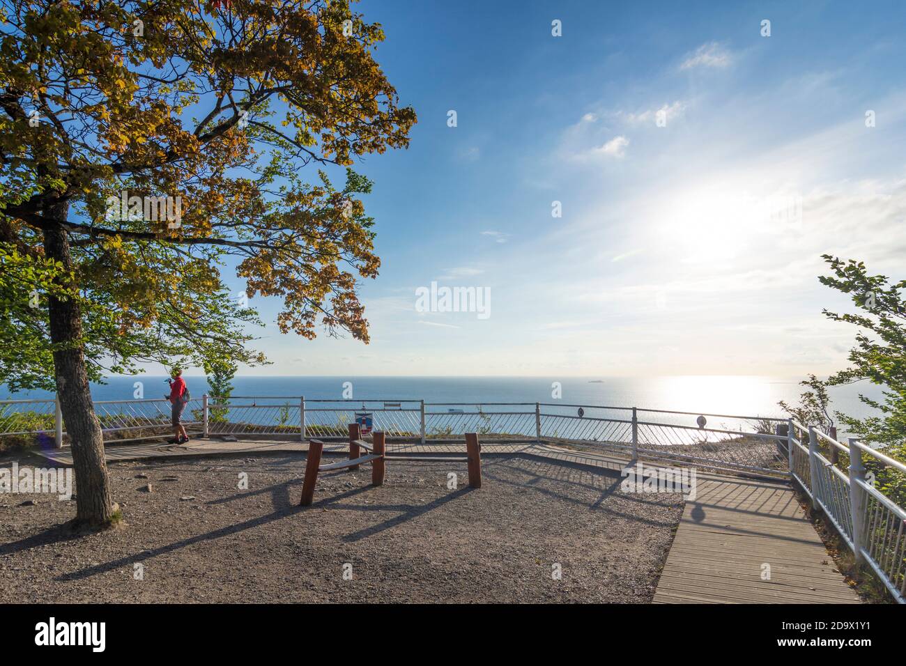 Parc national de Jasmund : point de vue de Königsstuhl, plate-forme d'observation, Mer Baltique, Ostsee (Mer Baltique), Ile de Rügen, Mecklembourg-Poméranie-Occidentale Banque D'Images