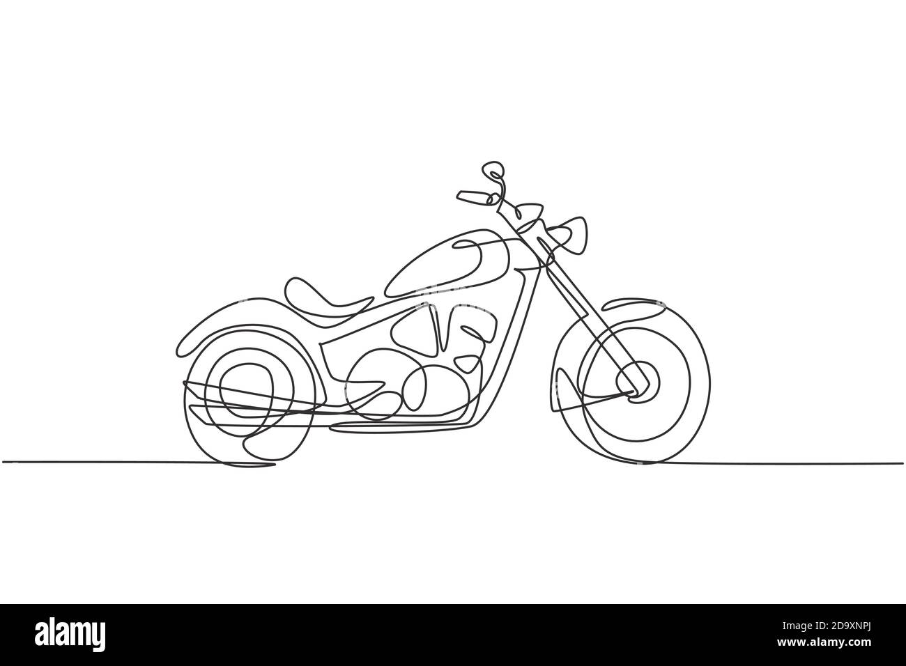 Un dessin d'une seule ligne d'une ancienne moto rétro vintage. Vintage moto  transport concept ligne continue dessin design illustration vectorielle  Image Vectorielle Stock - Alamy