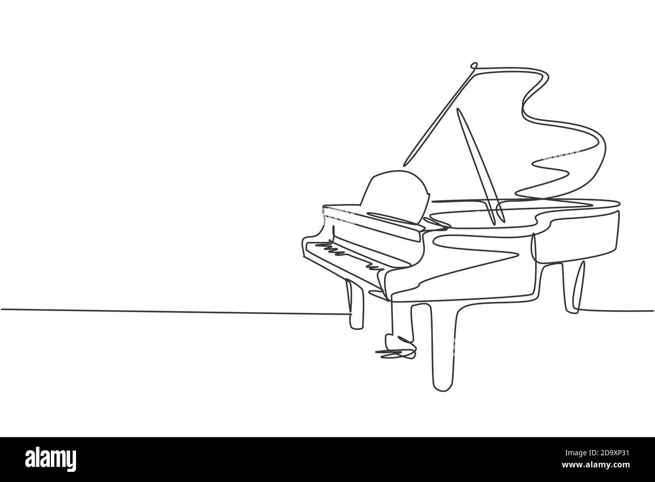 Un dessin d'une seule ligne de piano à queue en bois de luxe. Instruments  de musique classique moderne concept ligne continue dessin dessin dessin  vectoriel graphique d'illustration Image Vectorielle Stock - Alamy