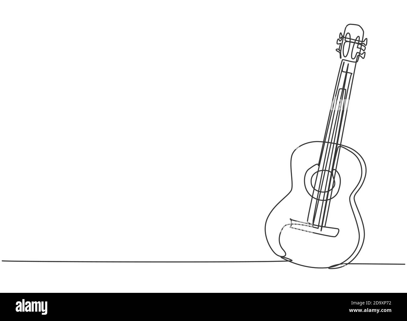 Un seul dessin de ligne de guitare acoustique en bois. Instruments de  musique à cordes tendance concept ligne continue graphique dessin dessin  dessin dessin vectoriel illustration Image Vectorielle Stock - Alamy