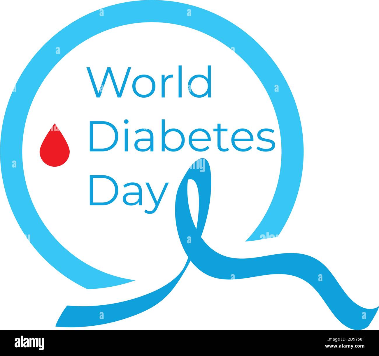 Conception de conscience de la Journée mondiale du diabète avec cercle bleu  couleur et ruban pour poster, site Web, ou tout design. Illustration  vectorielle Image Vectorielle Stock - Alamy