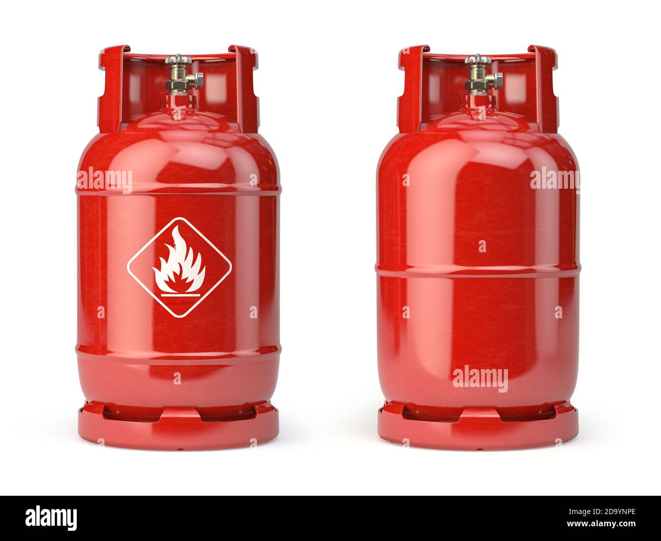 Bouteille, bouteille ou conteneur de gaz naturel GNL ou GPL haute pression isolé sur fond blanc. illustration 3d Banque D'Images