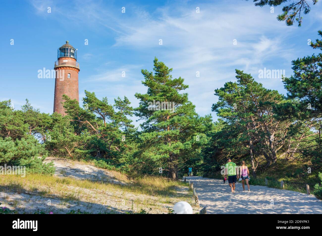 Vorpommersche Boddenlandschaft, Parc national de la région de la lagune de Poméranie occidentale: phare à Darßer Ort, Ostsee (mer Baltique), péninsule de Darß (Darss), moi Banque D'Images