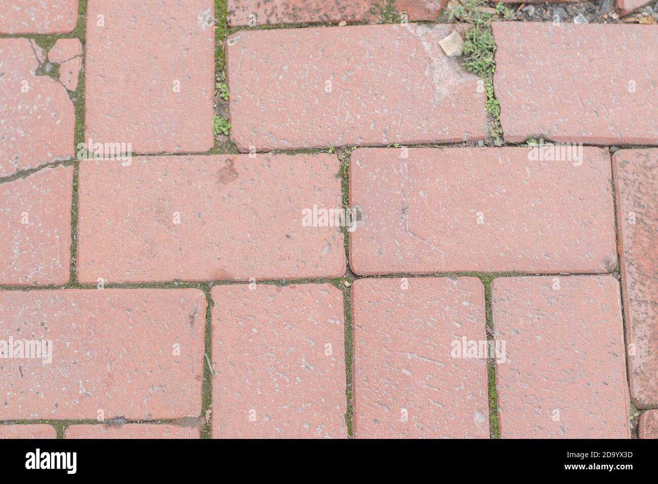 Arrière-plan de la texture de la route de pavage en brique rouge Banque D'Images