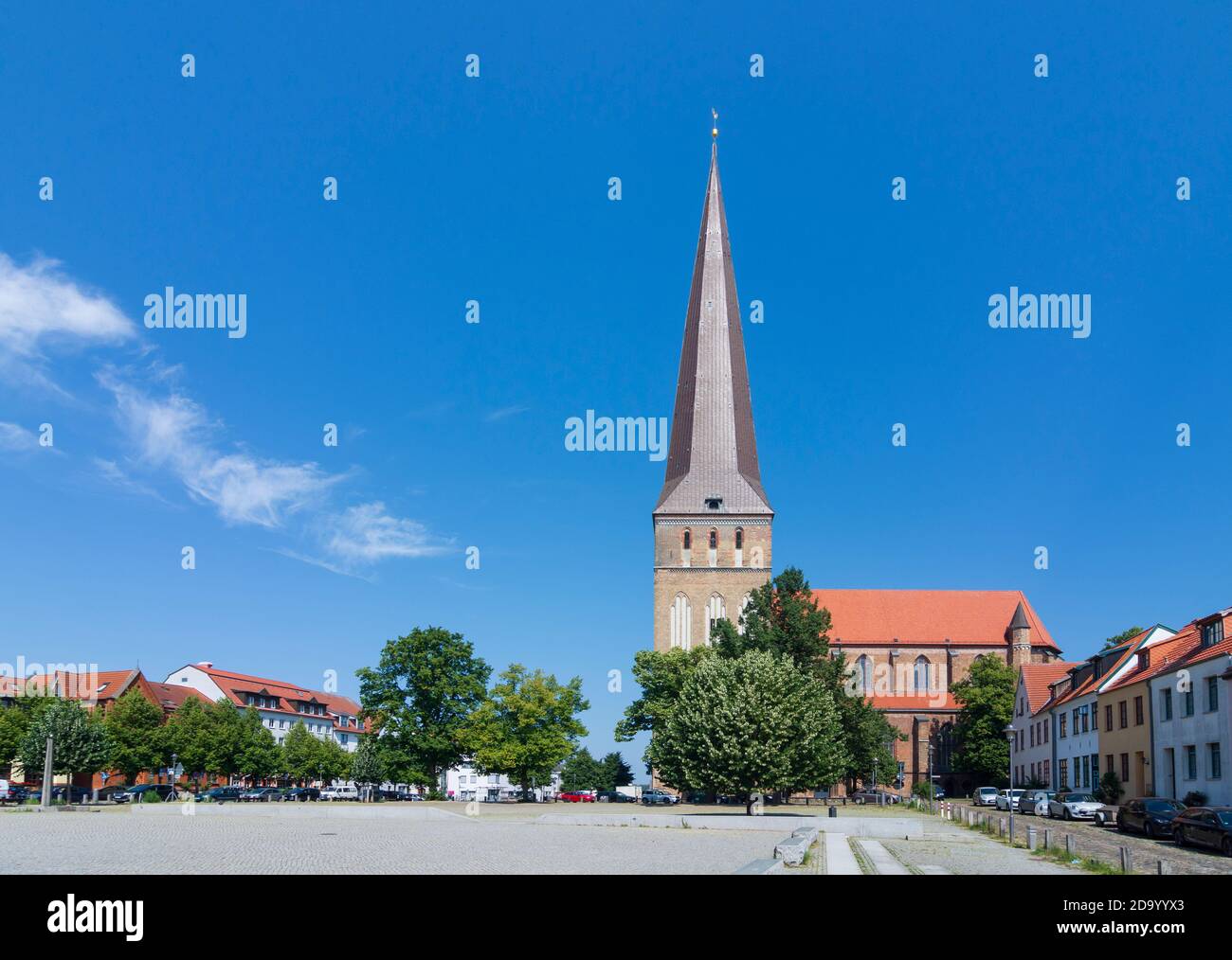Rostock: eglise Petrikirche, place Alter Markt, Ostsee (Mer Baltique), Mecklenburg-Vorpommern, Allemagne Banque D'Images