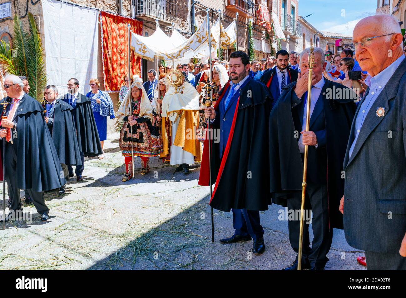 Fête de Corpus Christi. Cortège de jour de corpus Cristi. Lagartera, Tolède, Castilla - la Mancha, Espagne, Europe Banque D'Images