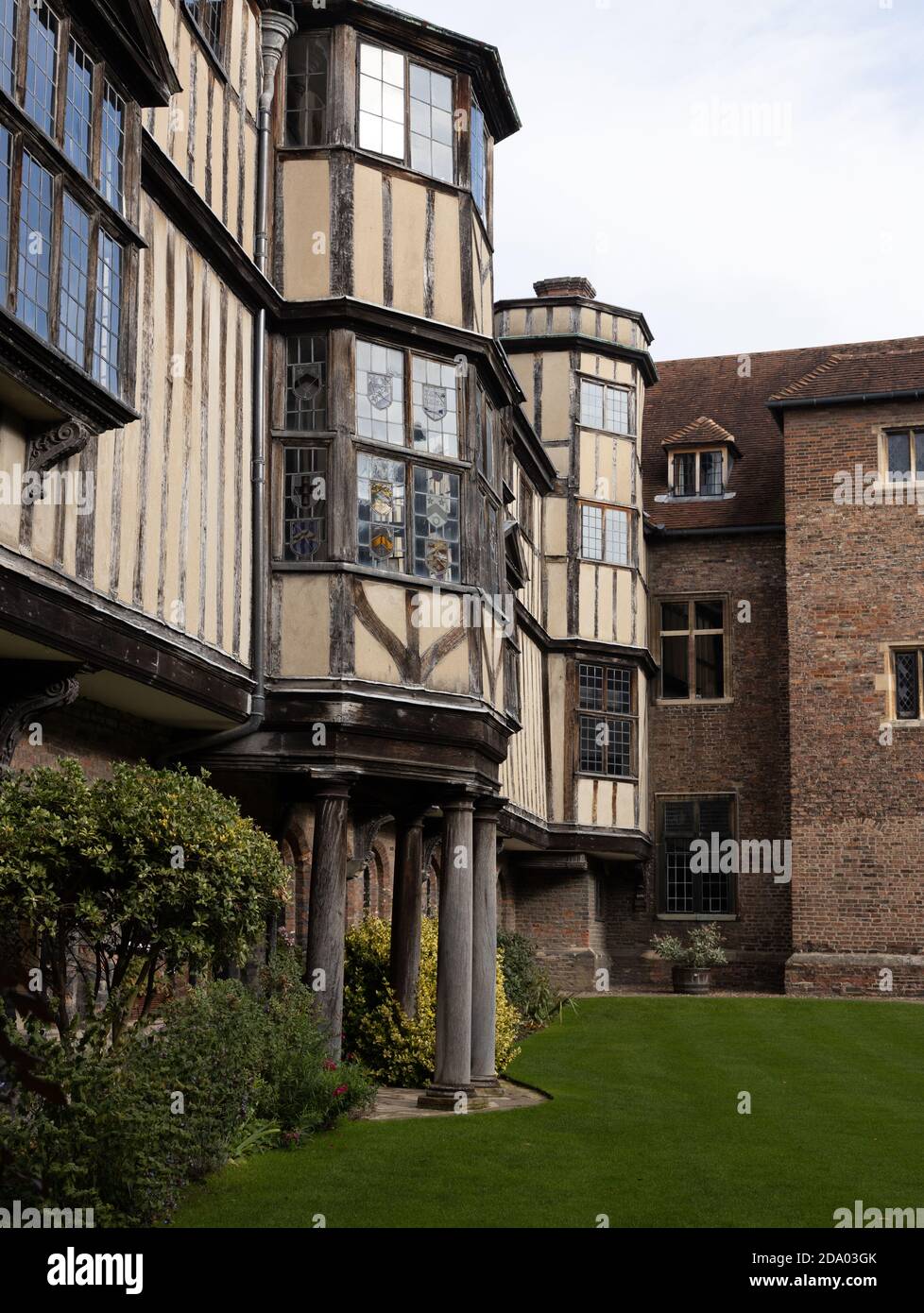 Long Gallery et Cloister court Queenss' College, Cambridge, Angleterre Banque D'Images