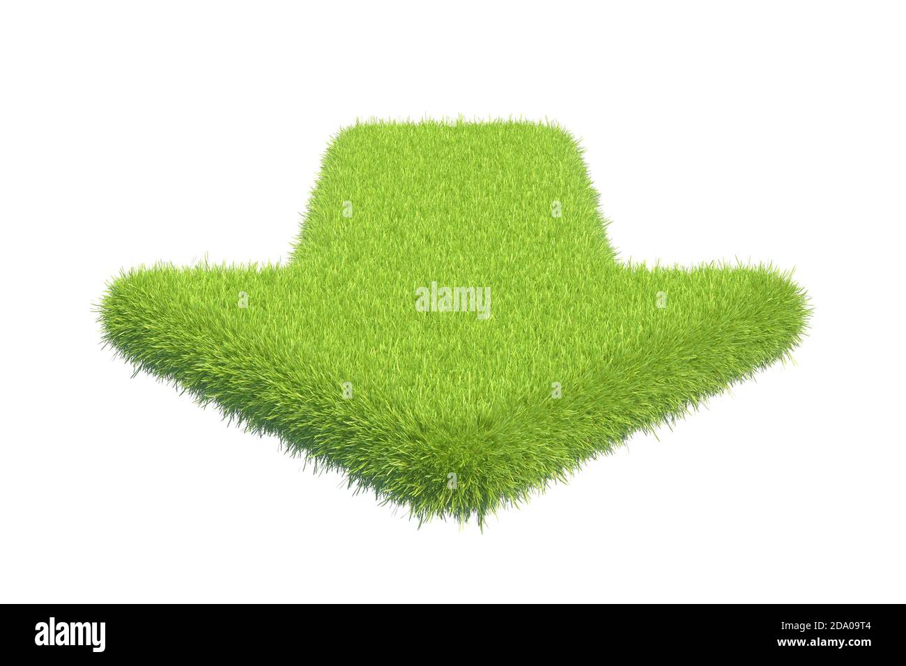 Flèche verte sur fond blanc. rendu 3d Banque D'Images