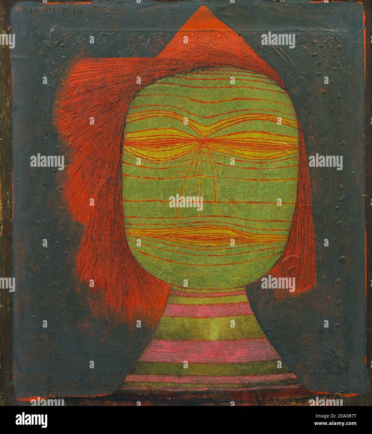 Peinture Paul Klee. Masque de l'acteur. Peinture haute résolution. 1924. Huile sur toile montée à bord. Banque D'Images
