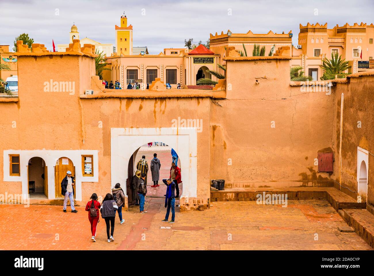 La Kasbah de Taourirt en brique de boue. Ouarzazate, Drâa-Tafilalet, Maroc, Afrique du Nord Banque D'Images