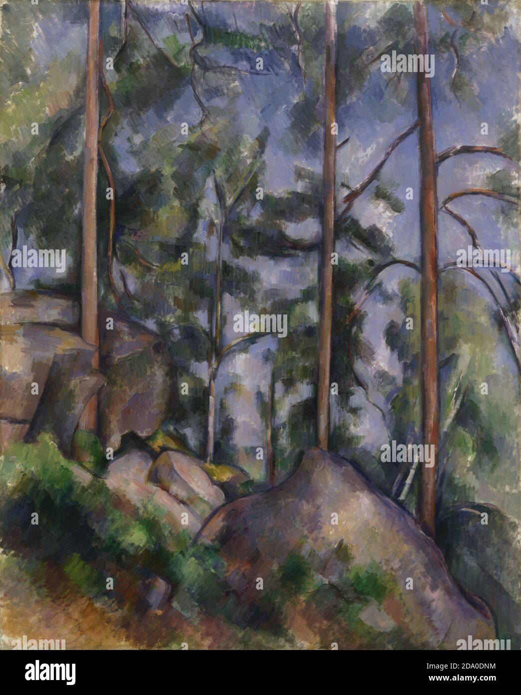 Paul Cézanne. Pines and Rocks. 1897. Peinture haute résolution. Banque D'Images