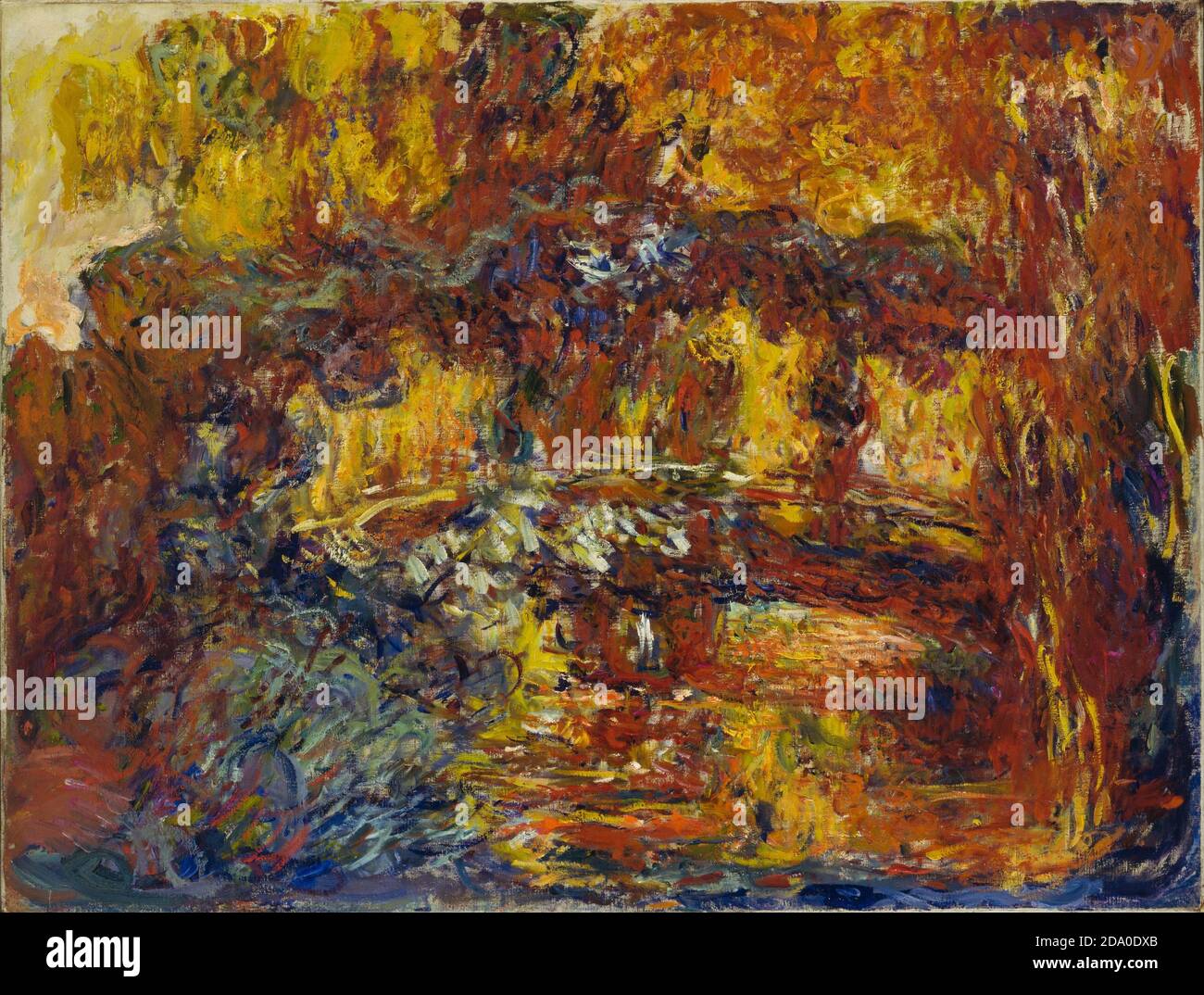 Claude Monet peinture. (Français, 1840-1926). La passerelle japonaise. c. 1920-22. Huile sur toile. Haute résolution. Banque D'Images