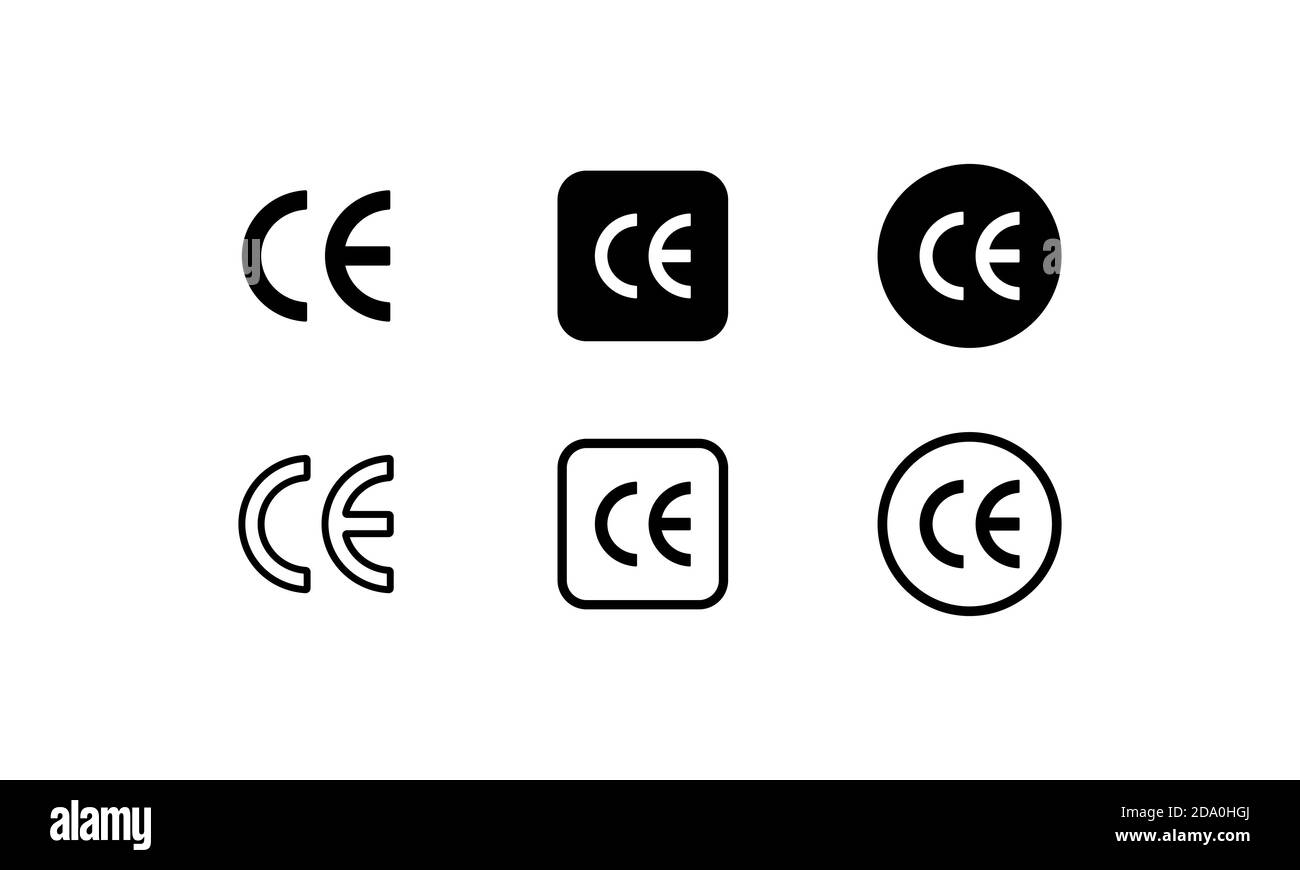 Jeu d'icônes de marquage ce. Symbole ce. Marque de certification de conformité européenne. Vecteur sur fond blanc isolé. SPE 10 Illustration de Vecteur