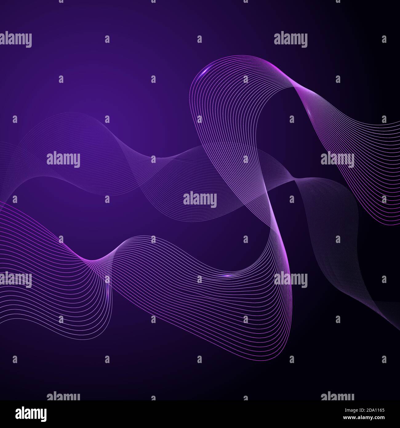 Arrière-plan abstrait avec ondes linéaires dynamiques. Illustration de la conception à vecteur néon violet. Illustration de Vecteur