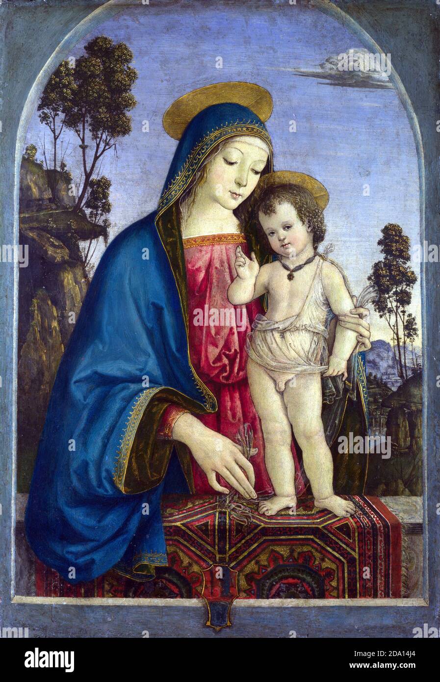 PINTURICCHIO - la Vierge et l'enfant. Peinture à l'huile européenne ancienne, style classique. Banque D'Images